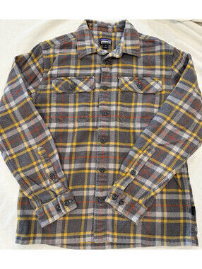 Patagonia Fjord Flannel Shirt Men's Small Independence Forge Grey Plaid FA20